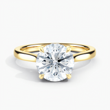 Hidden Details Solitaire Engagement Ring with  1.00 ct. Center Round Lab Grown Diamond Engagement Ring in 14K Yellow Gold