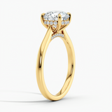 Hidden Details Solitaire Engagement Ring with  1.00 ct. Center Round Lab Grown Diamond Engagement Ring in 14K Yellow Gold