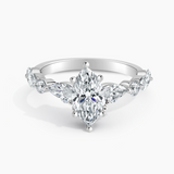 Diamond Engagement Ring with  1.00 ct. Center Marquise Lab Grown Diamond in 14K Yellow Gold