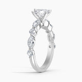 Diamond Engagement Ring with  1.00 ct. Center Round Lab Grown Diamond in 14K White Gold