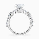 Diamond Engagement Ring with  1.00 ct. Center Round Lab Grown Diamond in 14K White Gold