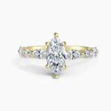 Diamond Engagement Ring with  1.00 ct. Center Marquise Lab Grown Diamond in 14K Yellow Gold