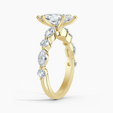 Diamond Engagement Ring with  1.00 ct. Center Marquise Lab Grown Diamond in 14K Yellow Gold
