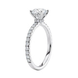 Under Halo and Ribbon Halo 1.00 ct. Center Round Lab Grown Diamond Engagement Ring in 14K White Gold