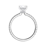 Under Halo and Ribbon Halo 1.00 ct. Center Round Lab Grown Diamond Engagement Ring in 14K White Gold