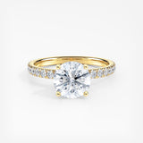 Under Halo and Ribbon Halo 1.00 ct. Center Round Lab Grown Diamond Engagement Ring in 14K White Gold