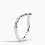 Chevron V Lab Grown Diamond Wedding Ring in 14K White Gold