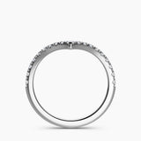 Chevron V Lab Grown Diamond Wedding Ring in 14K White Gold