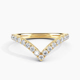 Chevron V Lab Grown Diamond Wedding Ring in 14K White Gold