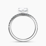 Unique V Solitaire Engagement Ring 2.00 ct. Center Pear Lab Grown Diamond in 14K White Gold