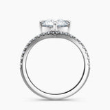Unique V Solitaire Engagement Ring 2.00 ct. Center Round Lab Grown Diamond in 14K White Gold