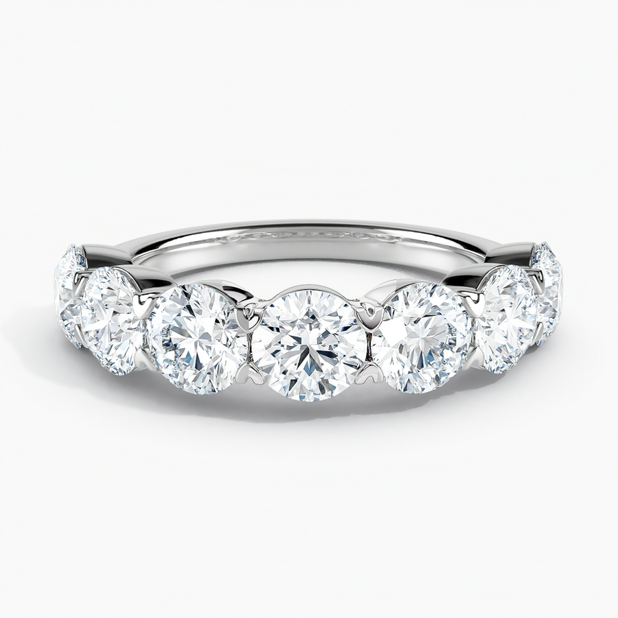 Simran Collection — Semi Eternity Wedding Band 3.00 cttw Round Lab Grown Diamond
