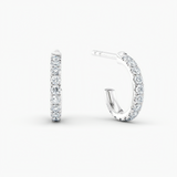Pave Petite Open J Hoop Lab Grown Diamond Earrings 0.50 Ct. tw. 14K White Gold