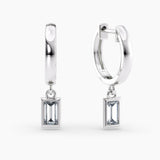 Petite Dangle High Polish Lab Grown Diamond Hoops Oval 0.50 Ct. tw. 14K Rose Gold