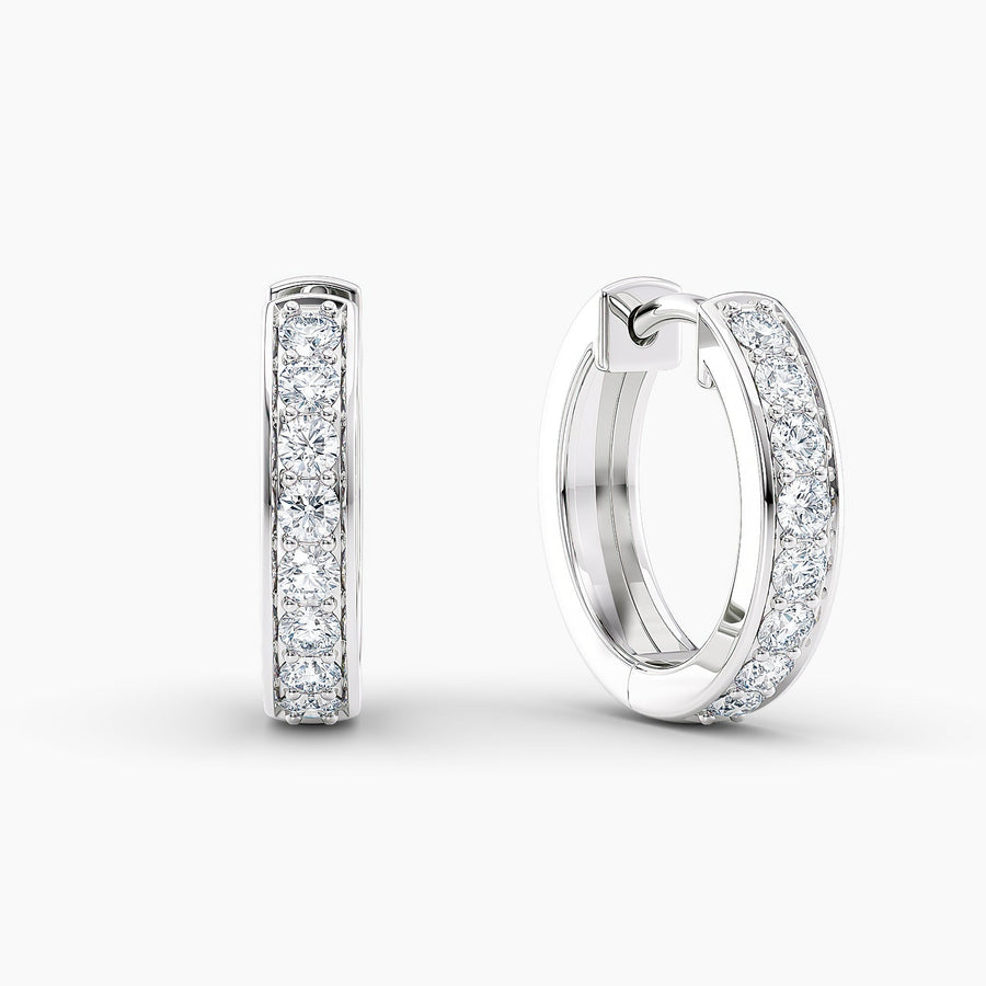Simran Collection — Huggie Hoop Lab Grown Diamond Earrings 0.50 Ct. tw. 14K White Gold