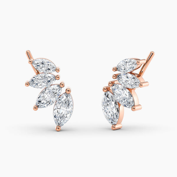 Marquise Lab Grown Diamond Earring Climbers 1.50 Ct. tw. 14K White Gold