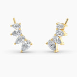 Pear Lab Grown Diamond Earring Climbers 1.25 Ct. tw. 14K White Gold