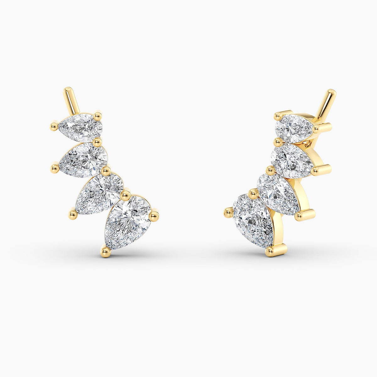 Simran Collection — Pear Lab Grown Diamond Earring Climbers 1.25 Ct. tw. 14K White Gold