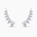 Pear Lab Grown Diamond Earring Climbers 3.00 Ct. tw. 14K White Gold
