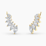 Marquise Lab Grown Diamond Earring Climbers 3.00 Ct. tw. 14K Yellow Gold