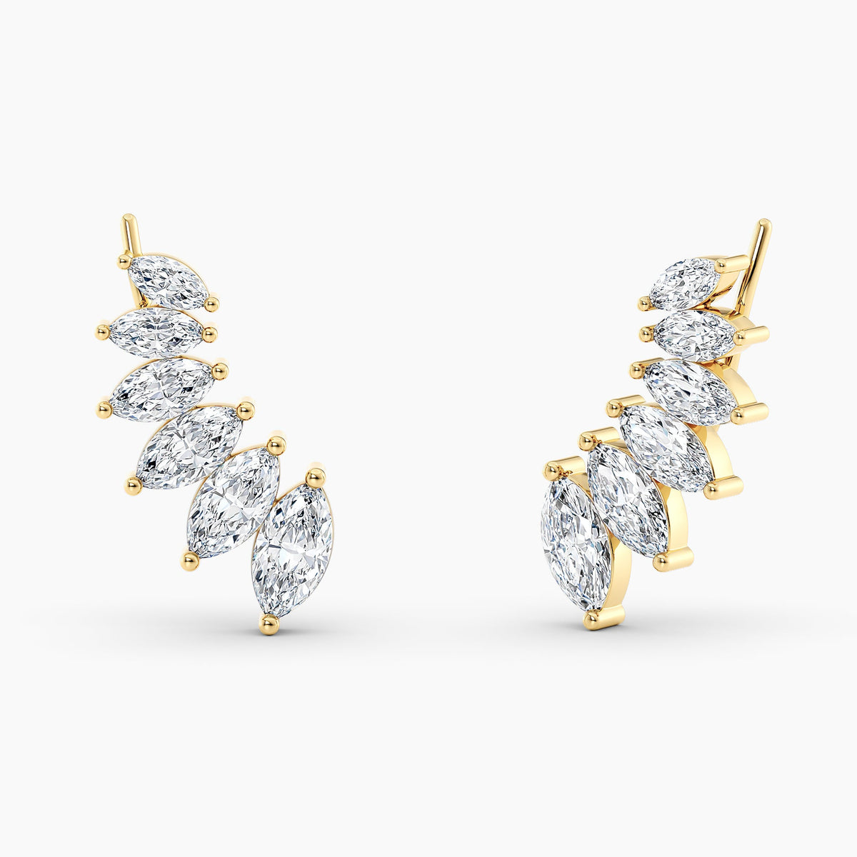Simran Collection — Marquise Lab Grown Diamond Earring Climbers 3.00 Ct. tw. 14K Yellow Gold