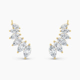 Marquise Lab Grown Diamond Earring Climbers 3.00 Ct. tw. 14K Yellow Gold
