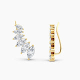 Marquise Lab Grown Diamond Earring Climbers 3.00 Ct. tw. 14K Yellow Gold