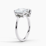 Toi et Moi Lab Grown Pear 1.50 ct and Emerald 1.75 ct Duo 2-Stone Engagement Ring in 14K White Gold