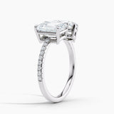 Toi et Moi Lab Grown Emerald 1.75 ct and Pear 1.50 ct Duo 2-Stone Engagement Ring in 14K White Gold