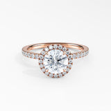 Halo 1.00 ct. Center Round Lab Grown Diamond Engagement Ring in 14K White Gold