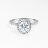 Halo 1.00 ct. Center Round Lab Grown Diamond Engagement Ring in 14K White Gold