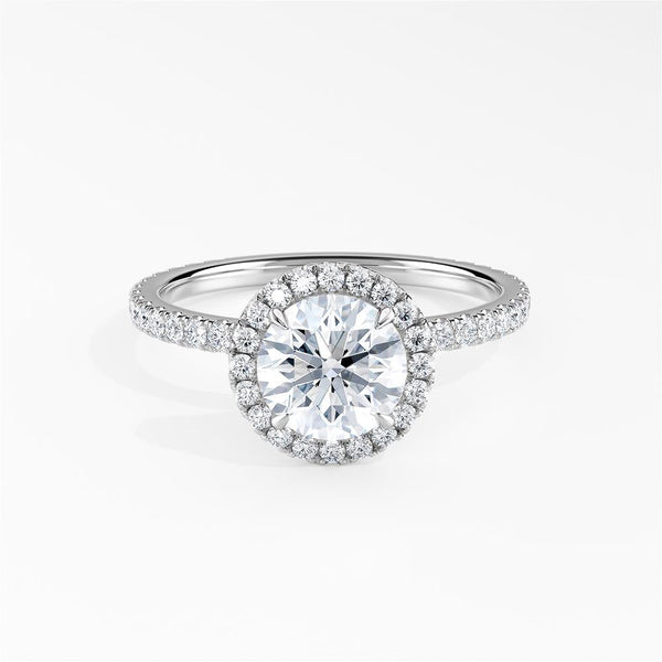 Halo 1.00 ct. Center Round Lab Grown Diamond Engagement Ring in 14K White Gold