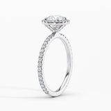 Halo 1.00 ct. Center Round Lab Grown Diamond Engagement Ring in 14K White Gold