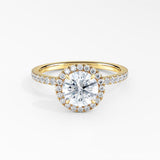 Halo 1.00 ct. Center Round Lab Grown Diamond Engagement Ring in 14K White Gold