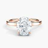 Under Halo 1.00 ct. Center Oval Lab Grown Diamond Engagement Ring in 14K White Gold