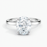 Under Halo 1.00 ct. Center Oval Lab Grown Diamond Engagement Ring in 14K White Gold