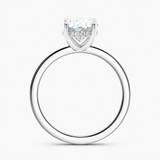Under Halo 1.00 ct. Center Oval Lab Grown Diamond Engagement Ring in 14K White Gold