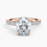Under Halo 1.00 ct. Center Oval Lab Grown Diamond Engagement Ring in 14K White Gold