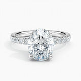 Under Halo 1.00 ct. Center Oval Lab Grown Diamond Engagement Ring in 14K White Gold