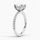 Under Halo 1.00 ct. Center Oval Lab Grown Diamond Engagement Ring in 14K White Gold
