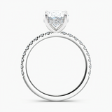 Under Halo 1.00 ct. Center Oval Lab Grown Diamond Engagement Ring in 14K White Gold
