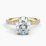 Under Halo 1.00 ct. Center Oval Lab Grown Diamond Engagement Ring in 14K White Gold