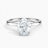 Under Halo 1.00 ct. Center Oval Lab Grown Diamond Engagement Ring in 14K White Gold