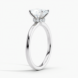 Under Halo 1.00 ct. Center Oval Lab Grown Diamond Engagement Ring in 14K White Gold