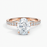 Under Halo 1.00 ct. Center Oval Lab Grown Diamond Engagement Ring in 14K White Gold