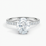 Under Halo 1.00 ct. Center Oval Lab Grown Diamond Engagement Ring in 14K White Gold
