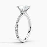 Under Halo 1.00 ct. Center Oval Lab Grown Diamond Engagement Ring in 14K White Gold