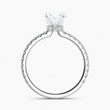 Under Halo 1.00 ct. Center Oval Lab Grown Diamond Engagement Ring in 14K White Gold