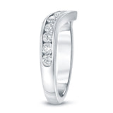 Chanel Set 0.25 ct Lab Grown Diamond Curved Wedding Ring in 14K White Gold