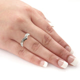 Chanel Set 0.25 ct Lab Grown Diamond Curved Wedding Ring in 14K White Gold